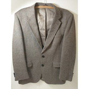 Stafford Mens Brown Tweed Sport Coat Two Button
